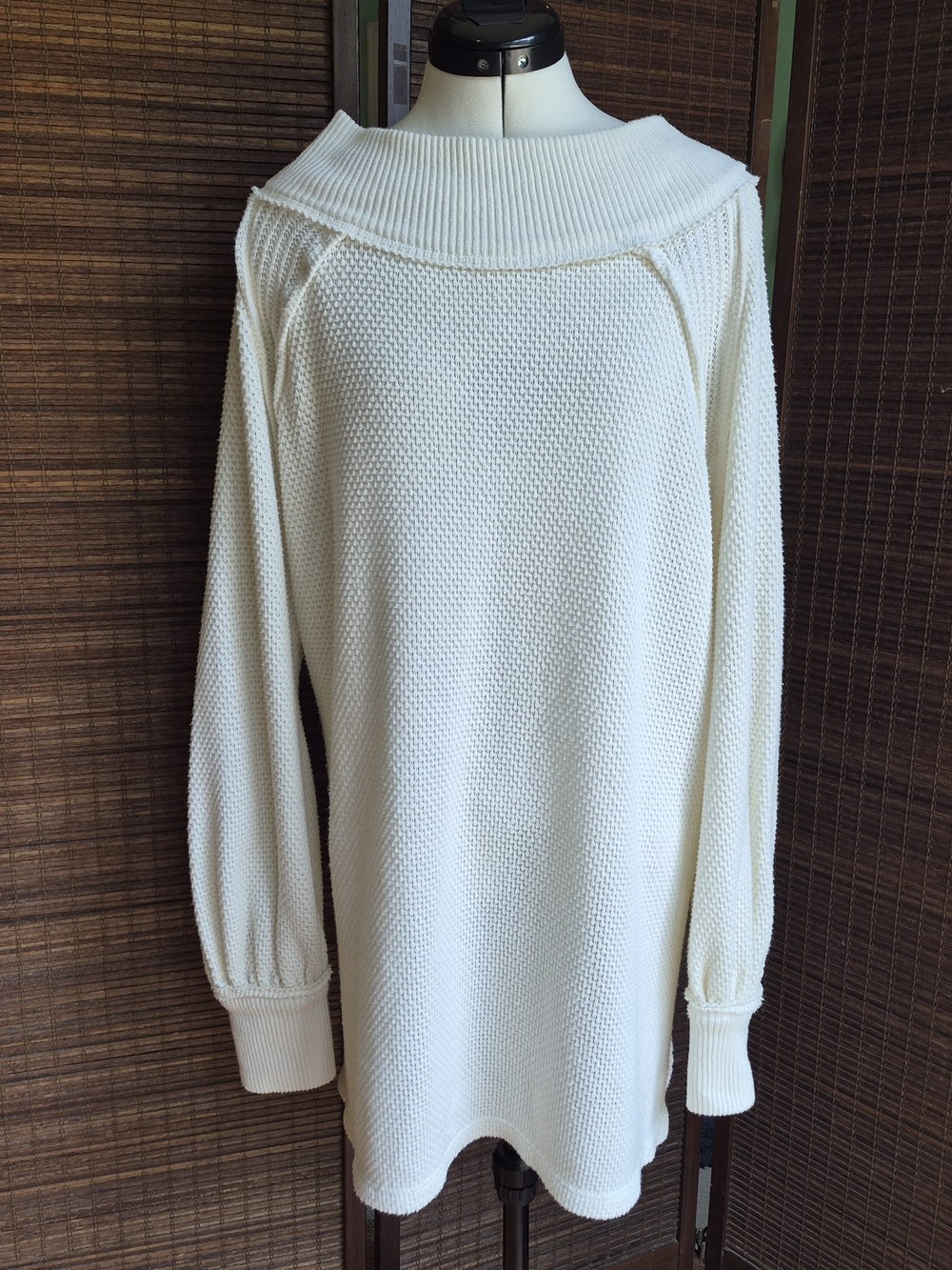 We The Free Cream Ribbed Boatneck Sweater
